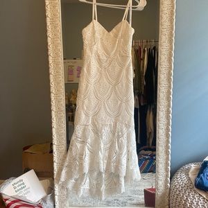 White lace LULUS high low dress